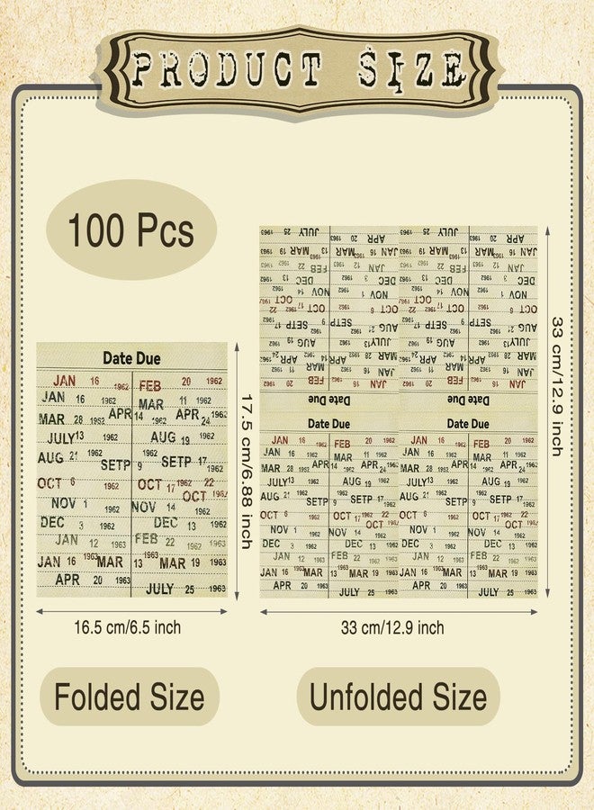 WAYASDCU 100 PCS Book Club Due Date Card Napkins Library Paper Napkins Vintage Party Decorations Books Lover - Image 5